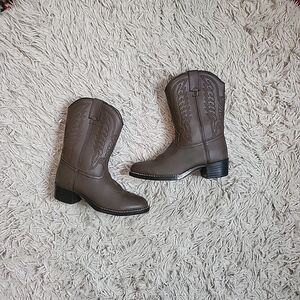 Kids Durango Cowboy Boots Western Brown Size 2D 2 D Embroidery Design Detail ✨️